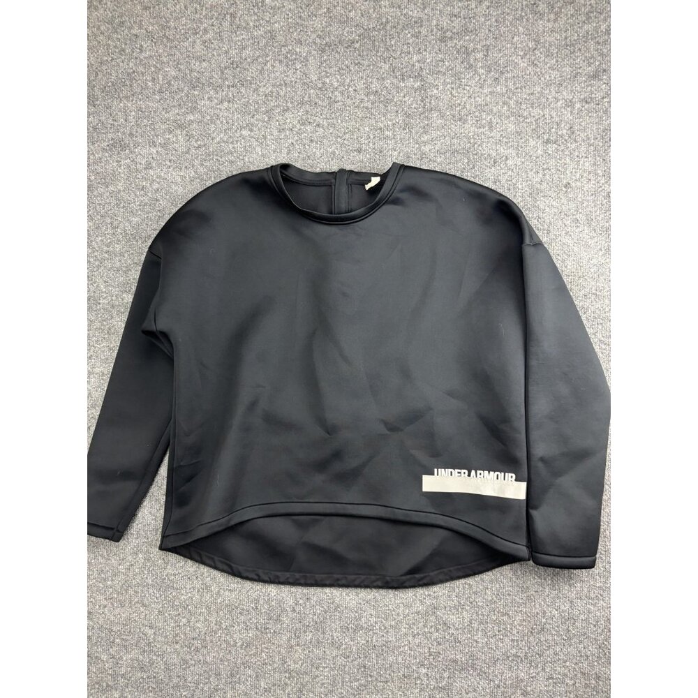 Under Armour Sweatshirt Womens Large Black‎ Crew Neck Long Sleeve Pullover Top